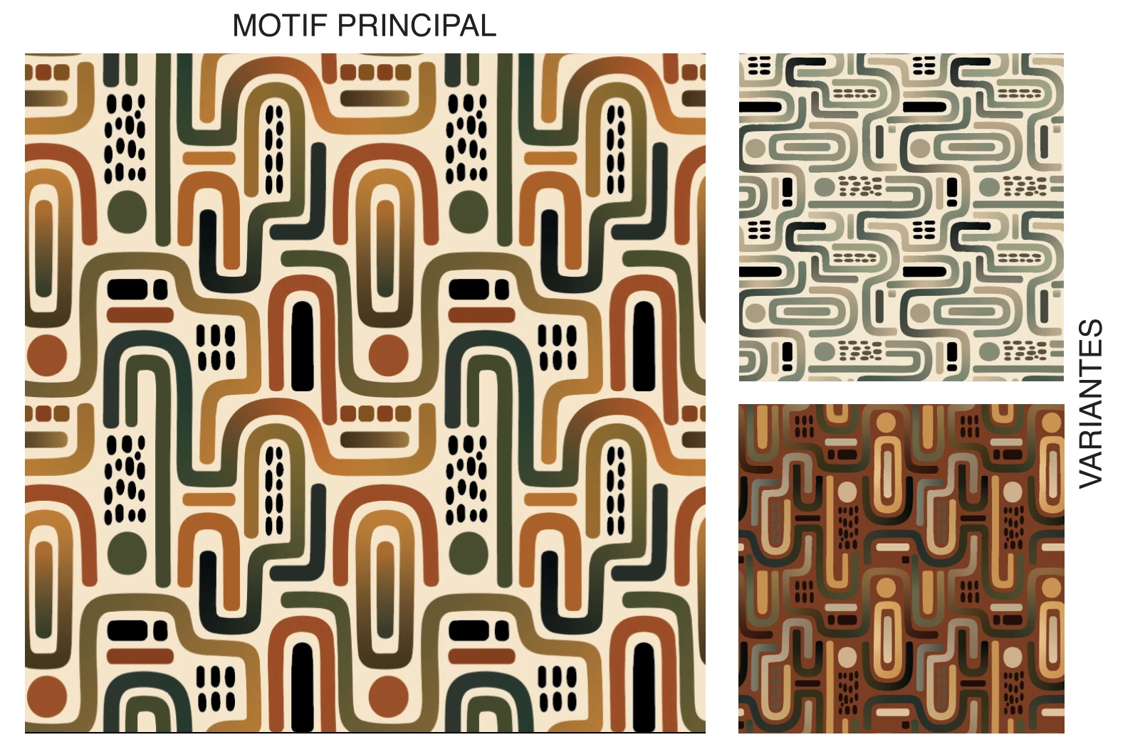 Méandres Nomades : motif et variantes