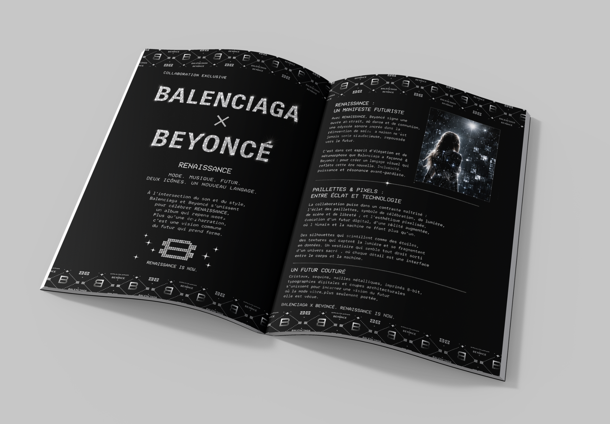 Balenciaga × Beyoncé : double page du magazine